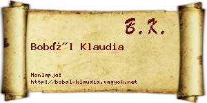 Bobál Klaudia névjegykártya